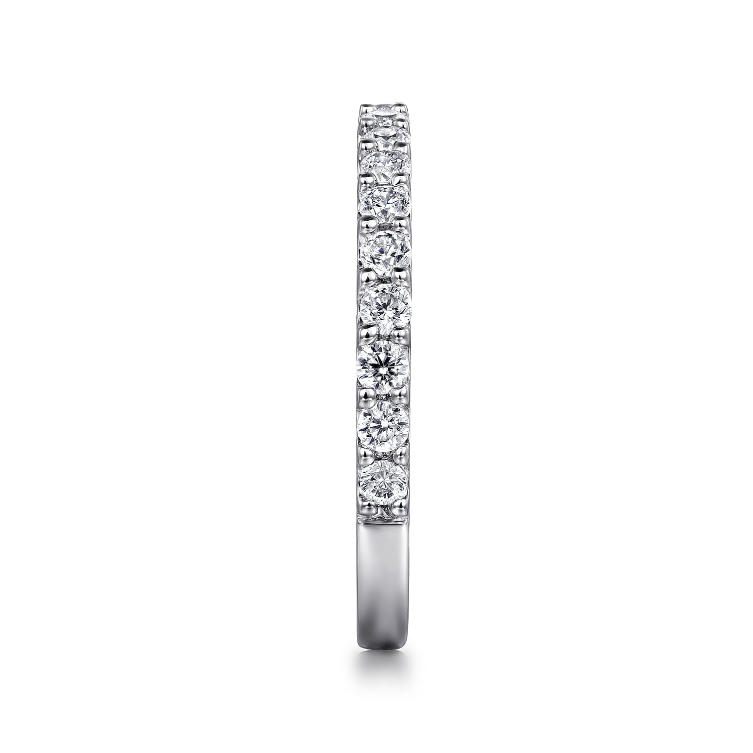 Straight Wedding Ring in 14k White Gold with Round Natural Diamond at Gabriel & Co. - Shot 4