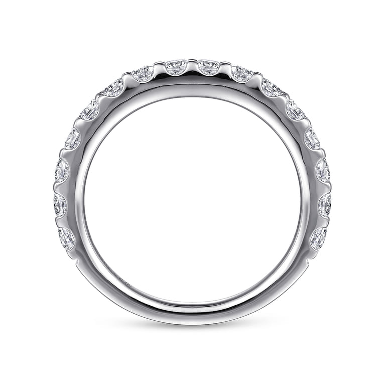 Straight Wedding Ring in 14k White Gold with Round Natural Diamond at Gabriel & Co. - Shot 2
