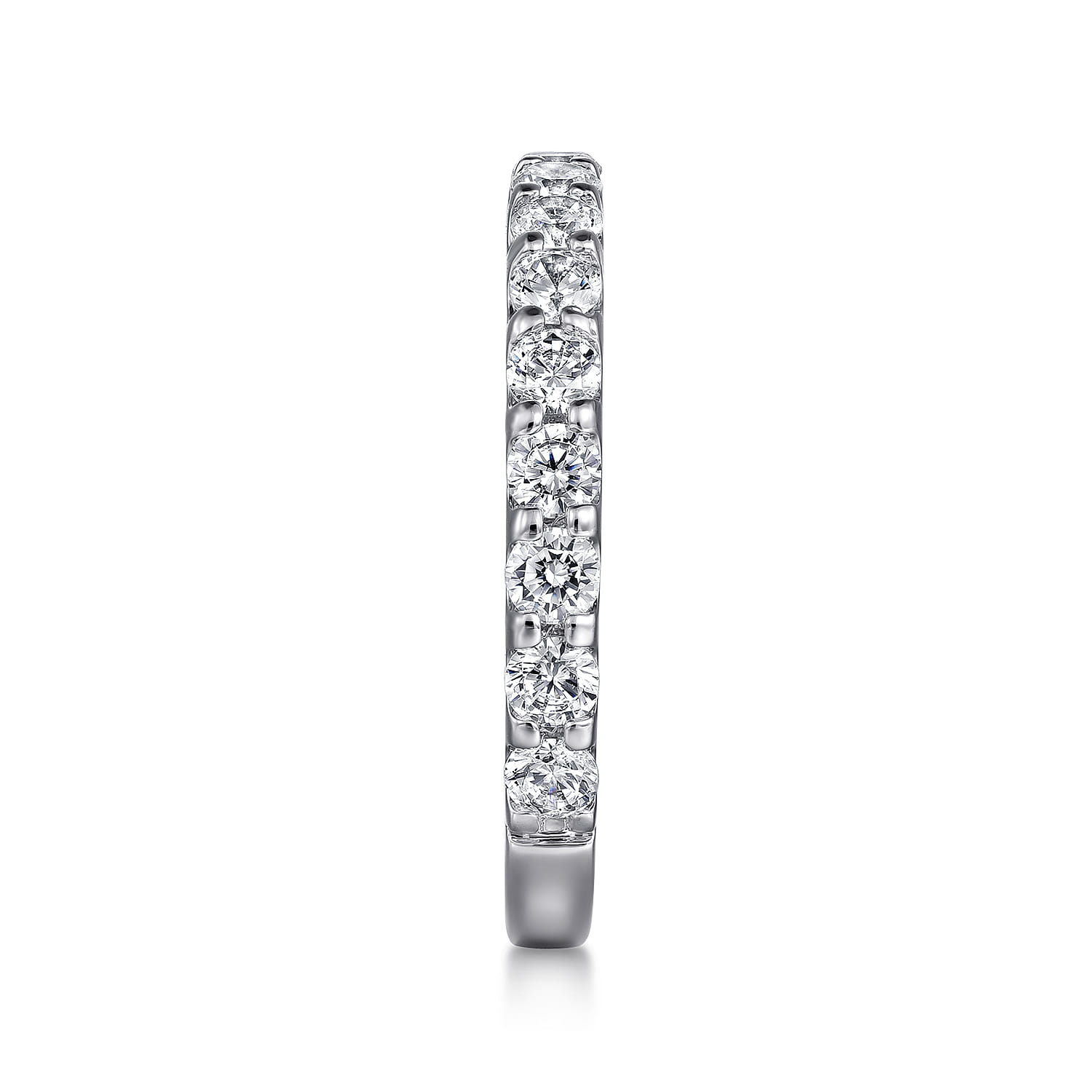 Straight Wedding Ring in 14k White Gold with Round Natural Diamond at Gabriel & Co. - Shot 4