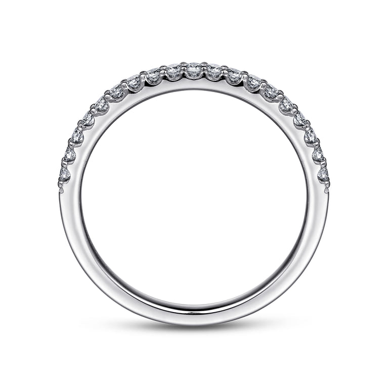 Straight Wedding Ring in 14k White Gold with Round Natural Diamond at Gabriel & Co. - Shot 2