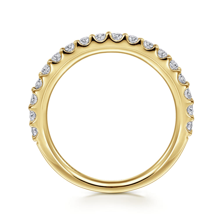 Straight Wedding Ring in 14k Yellow Gold with Round Natural Diamond at Gabriel & Co. - Shot 2