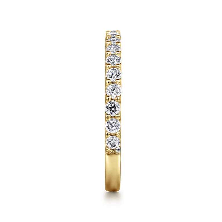 Straight Wedding Ring in 14k Yellow Gold with Round Natural Diamond at Gabriel & Co. - Shot 4