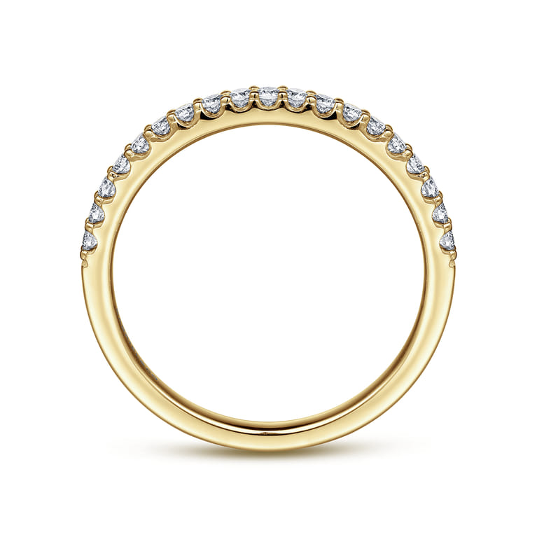 Straight Wedding Ring in 14k Yellow Gold with Round Natural Diamond at Gabriel & Co. - Shot 2