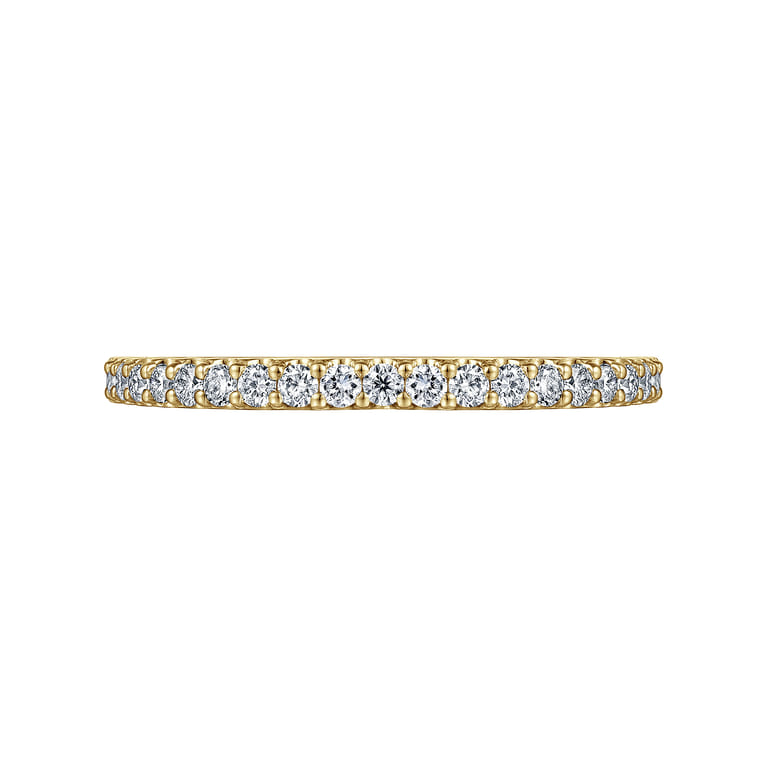 Straight Wedding Ring in 14k Yellow Gold with Round Natural Diamond at Gabriel & Co. - Shot 6