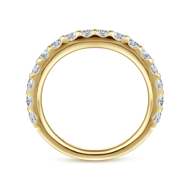 Straight Wedding Ring in 14k Yellow Gold with Round Natural Diamond at Gabriel & Co. - Shot 2