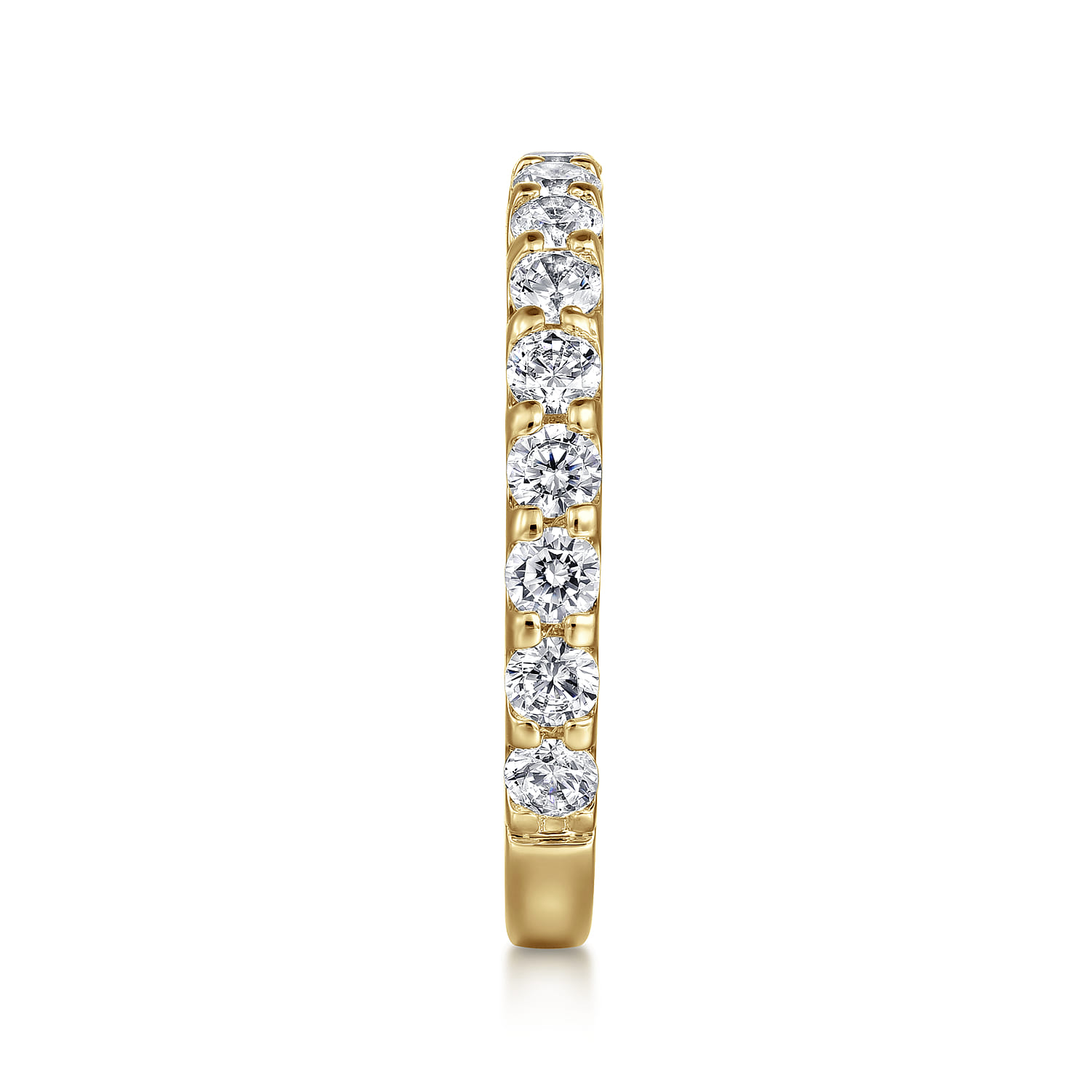 Straight Wedding Ring in 14k Yellow Gold with Round Natural Diamond at Gabriel & Co. - Shot 4