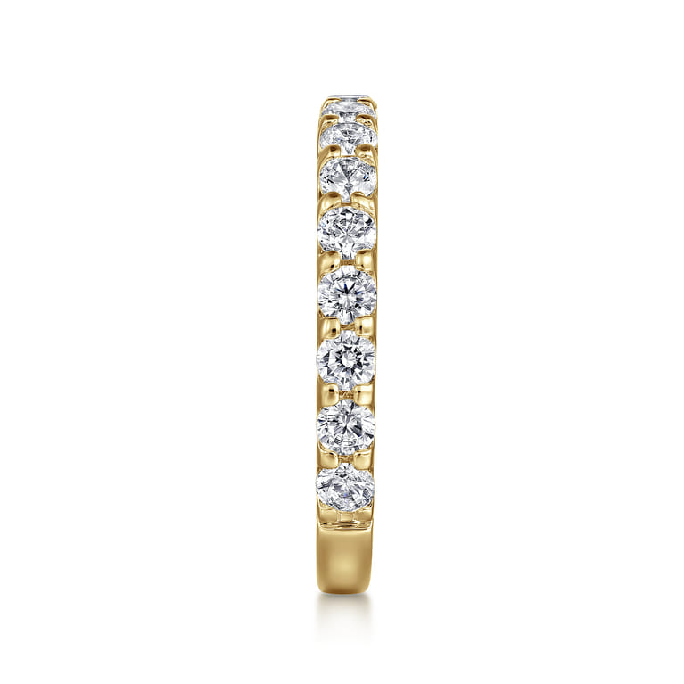 Straight Wedding Ring in 14k Yellow Gold with Round Natural Diamond at Gabriel & Co. - Shot 4