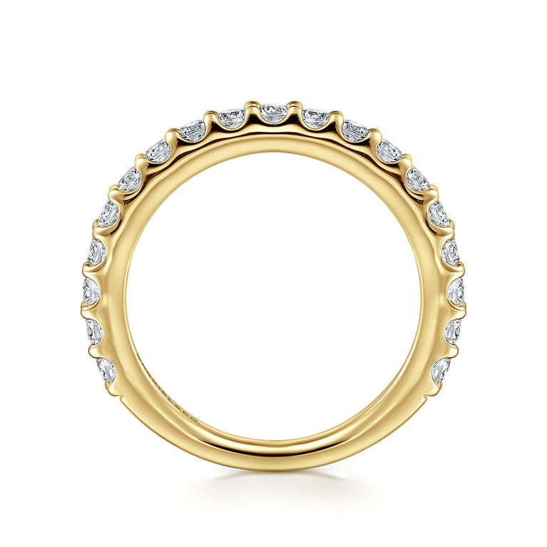 Straight Wedding Ring in 14k Yellow Gold with Round Natural Diamond at Gabriel & Co. - Shot 2