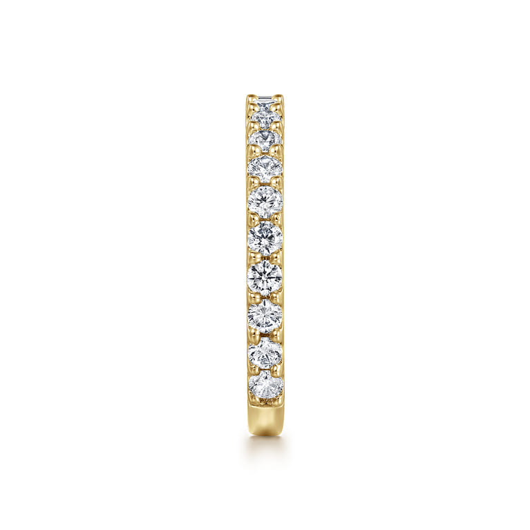 Straight Wedding Ring in 14k Yellow Gold with Round Natural Diamond at Gabriel & Co. - Shot 4