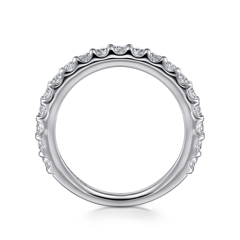 Straight Wedding Ring in Platinum with Round Natural Diamond at Gabriel & Co. - Shot 2