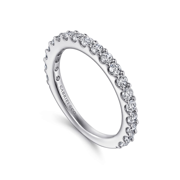 Straight Wedding Ring in Platinum with Round Natural Diamond at Gabriel & Co. - Shot 3