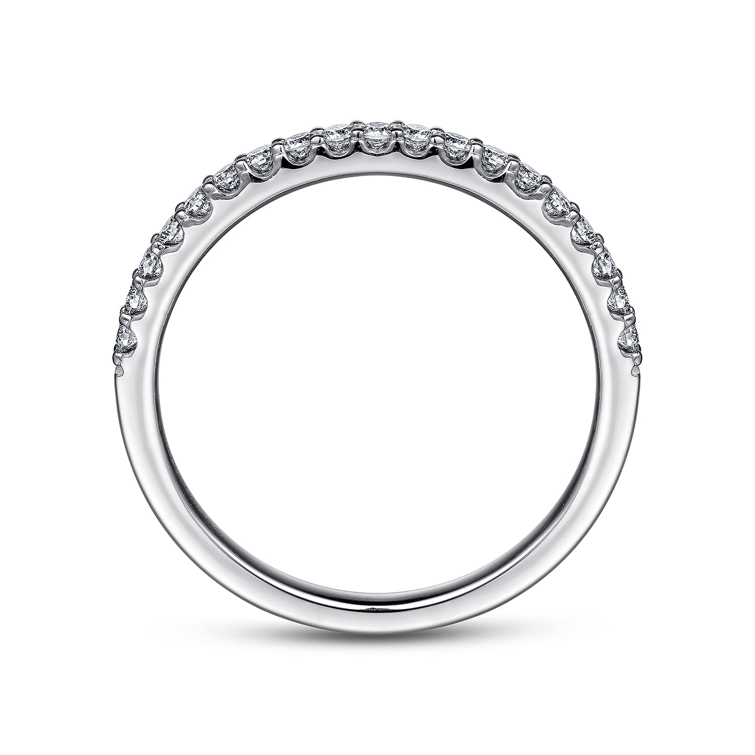 Straight Wedding Ring in Platinum with Round Natural Diamond at Gabriel & Co. - Shot 2