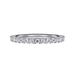Platinum Shared Prong Diamond Wedding Band