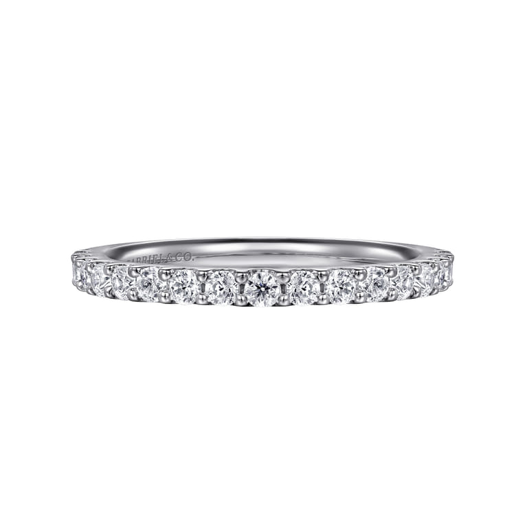 Straight Wedding Ring in Platinum with Round Natural Diamond at Gabriel & Co. - Shot 1