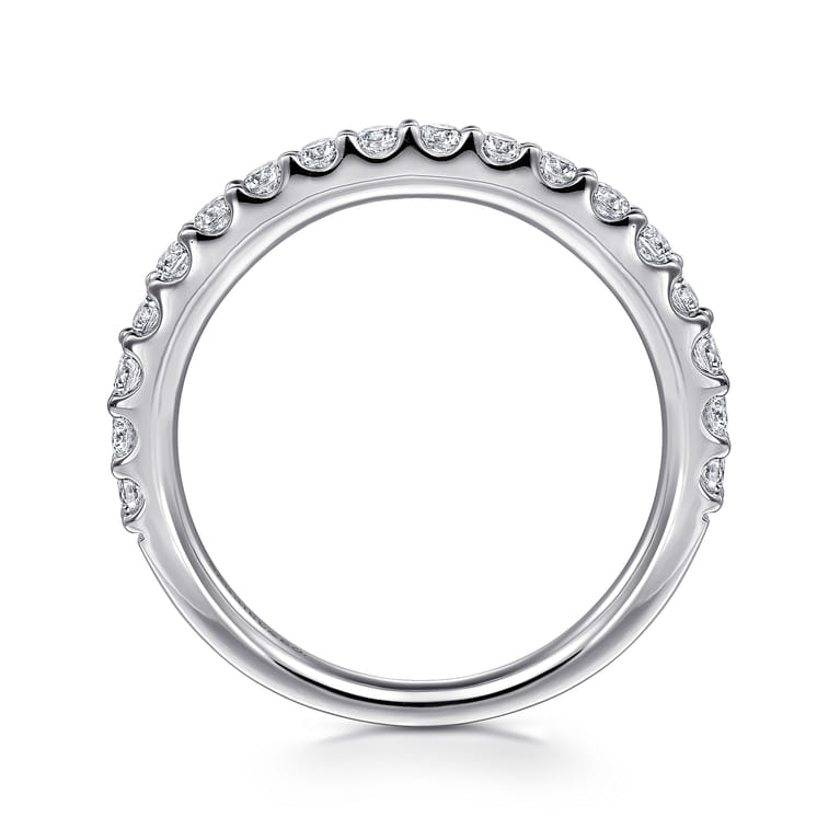 Straight Wedding Ring in Platinum with Round Natural Diamond at Gabriel & Co. - Shot 2