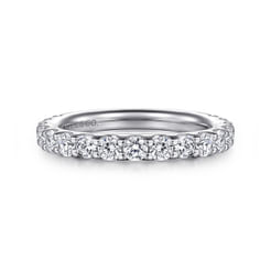 Platinum Shared Prong Diamond Wedding Band