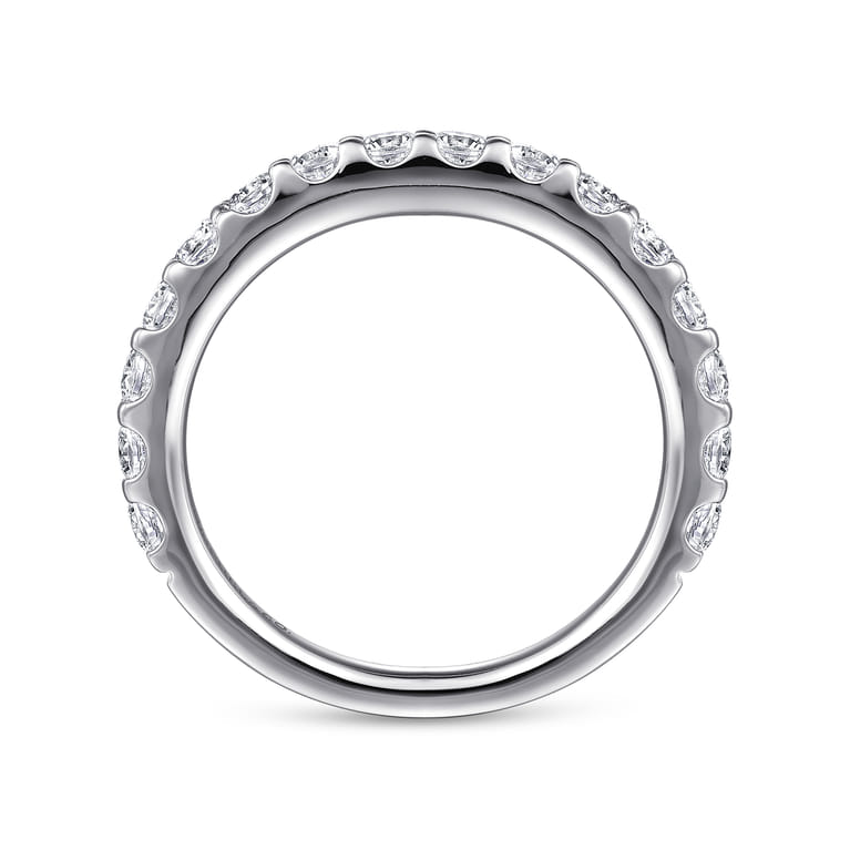 Straight Wedding Ring in Platinum with Round Natural Diamond at Gabriel & Co. - Shot 2