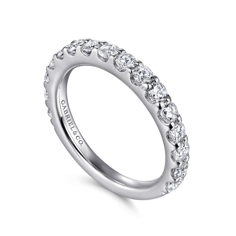Straight Wedding Ring in Platinum with Round Natural Diamond at Gabriel & Co. - Shot 3