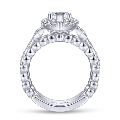 Moore - 14K White Gold Marquise Halo Diamond Engagement Ring