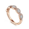 Fancy Wedding Ring in 14k Rose Gold with Marquise Natural Diamond at Gabriel & Co.