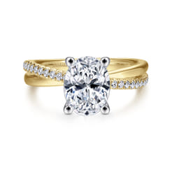 Morgan - 14K White-Yellow Gold Oval Diamond Engagement Ring
