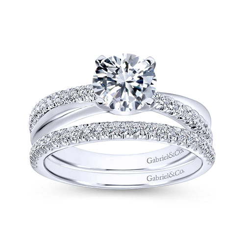 Morgan - Platinum Round Twisted Diamond Engagement Ring - 0.18 ct - Shot 4