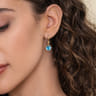 Mosaic - 14K Yellow Gold Bujukan Blue Topaz Clover Drop Earrings with Dusk Blue Enamel