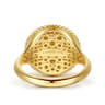 Mosaic - 14K Yellow Gold Bujukan Diamond Blue Sapphire and Blue Topaz Signet Ring with Dusk Blue and Blue Enamel - 0.03 ct