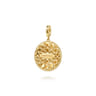 Mosaic - 14K Yellow Gold Bujukan Diamond and Blue Topaz Medallion with Blue and Dust Blue and White Enamel - 0.08 ct