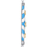 Mosaic - 14K Yellow Gold and 925 Sterling Silver Bujukan Clover Bar Necklace with White and Dusk Blue Enamel