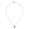 Mosaic - 14K Yellow Gold and 925 Sterling Silver Bujukan Clover Pendant Necklace with White and Dusk Blue Enamel