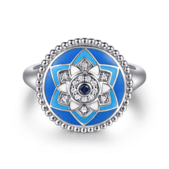 Mosaic---925-Sterling-Silver-Bujukan-White-Sapphire-and-Blue-Sapphire-Signet-Ring-with-Blue-and-Dust-Blue-and-White-Enamel1