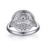 Mosaic - 925 Sterling Silver Bujukan White Sapphire and Blue Sapphire Signet Ring with Blue and Dust Blue and White Enamel