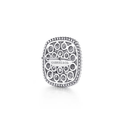 Mosaic - 925 Sterling Silver Bujukan White Sapphire and Blue Topaz Stud Earrings with Blue and Dust Blue Enamel