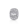 Mosaic - 925 Sterling Silver Bujukan White Sapphire and Blue Topaz Stud Earrings with Blue and Dust Blue Enamel