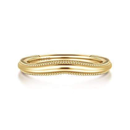 Nanette - Vintage Inspired Curved 14K Yellow Gold Anniversary Band