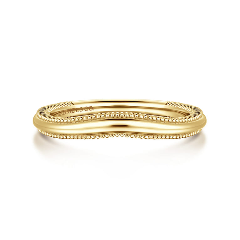 Curved Wedding Ring in 14k Yellow Gold with   at Gabriel & Co. - Shot 1