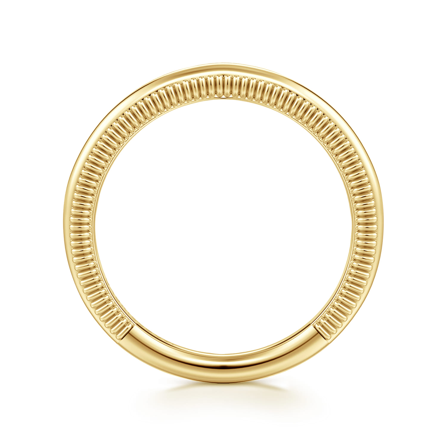 Curved Wedding Ring in 14k Yellow Gold with   at Gabriel & Co. - Shot 2