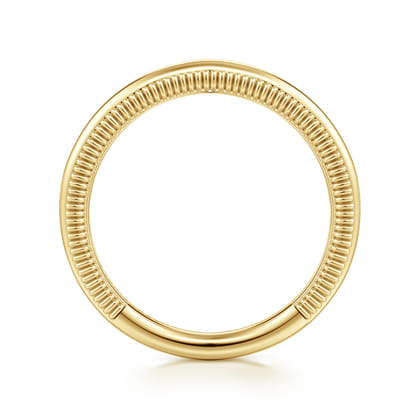 Nanette - Vintage Inspired Curved 14K Yellow Gold Anniversary Band