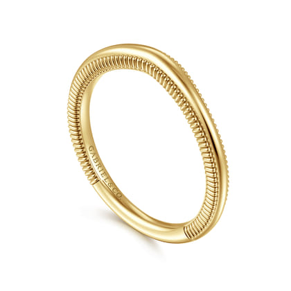 Nanette - Vintage Inspired Curved 14K Yellow Gold Anniversary Band