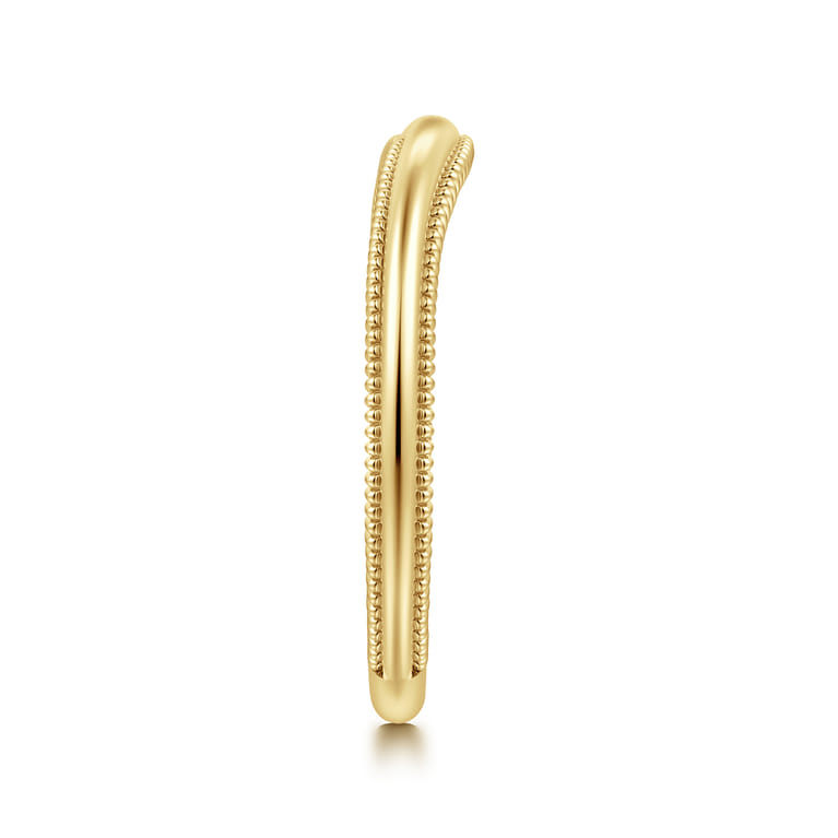 Curved Wedding Ring in 14k Yellow Gold with   at Gabriel & Co. - Shot 4