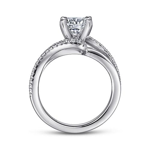 Naomi - Platinum Round Bypass Diamond Engagement Ring - 0.19 ct - Shot 2