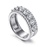 Fancy Wedding Ring in 14k White Gold with Round Natural Diamond at Gabriel & Co.