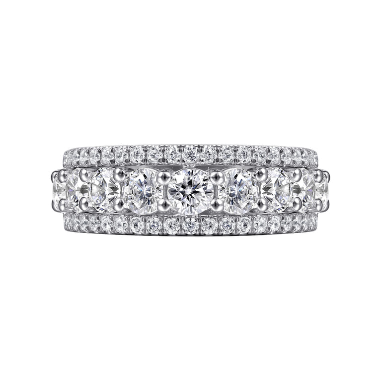 Fancy Wedding Ring in 14k White Gold with Round Natural Diamond at Gabriel & Co. - Shot 5