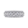 Fancy Wedding Ring in 14k White Gold with Round Natural Diamond at Gabriel & Co.