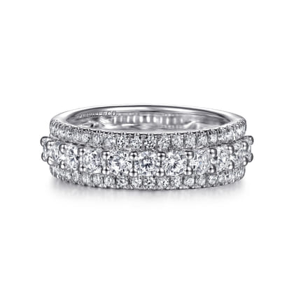 Nash - Wide 14K White Gold Diamond Anniversary Band