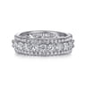 Fancy Wedding Ring in 14k White Gold with Round Natural Diamond at Gabriel & Co.
