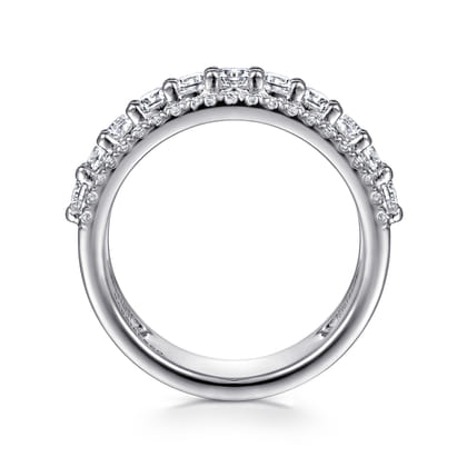 Nash - Wide 14K White Gold Diamond Anniversary Band