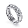 Fancy Wedding Ring in 14k White Gold with Round Natural Diamond at Gabriel & Co.