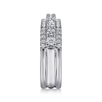 Nash - Wide 14K White Gold Diamond Anniversary Band
